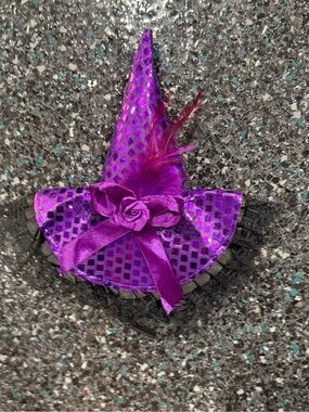 Purple & Black Fabric Witch Hat Headpiece, One Size, Halloween Costume